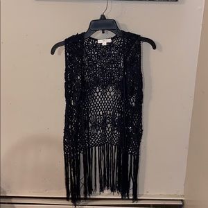 Women’s Navy Crocheted Vest S